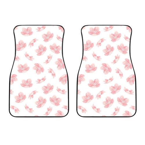 Pink Sakura Cherry Blossom Pattern Front Car Mats