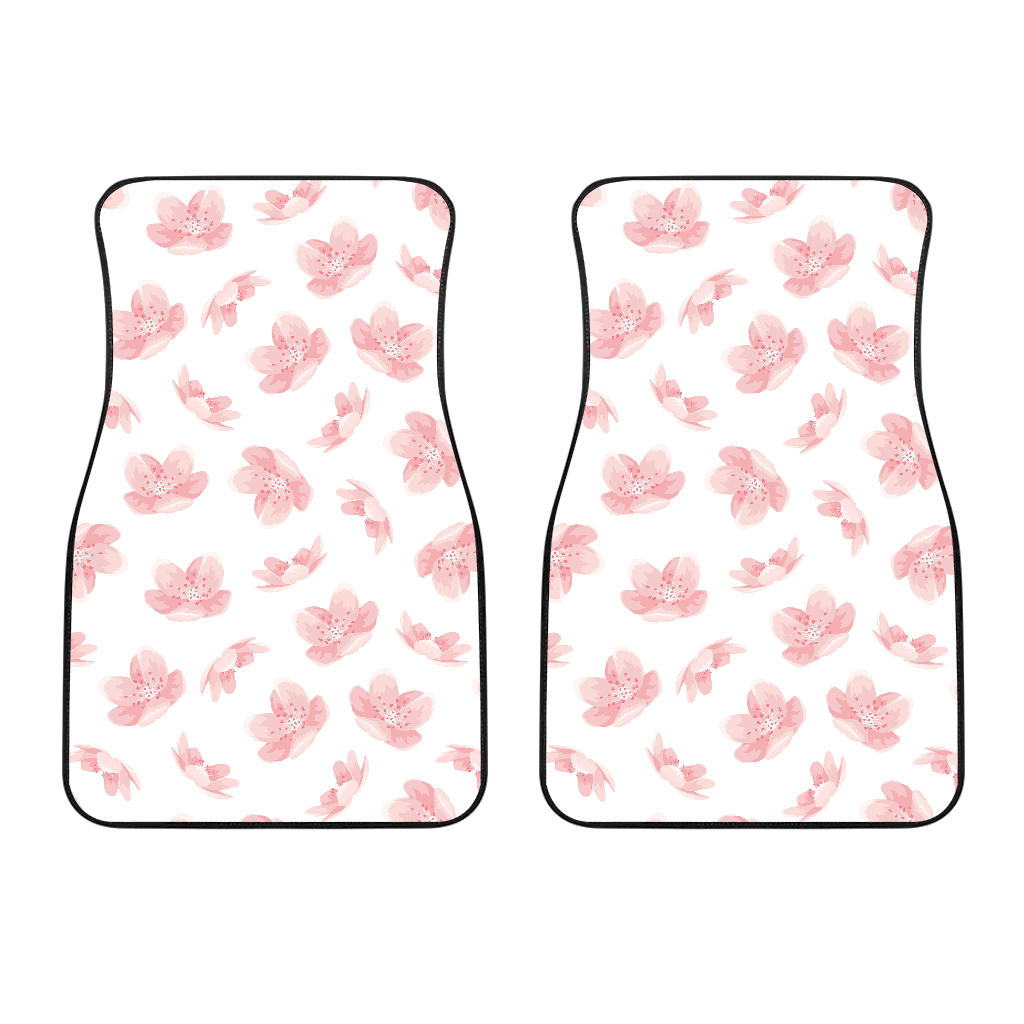 Pink Sakura Cherry Blossom Pattern Front Car Mats