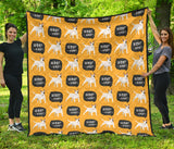 Bull Terrier Pattern Print Design 03 Premium Quilt