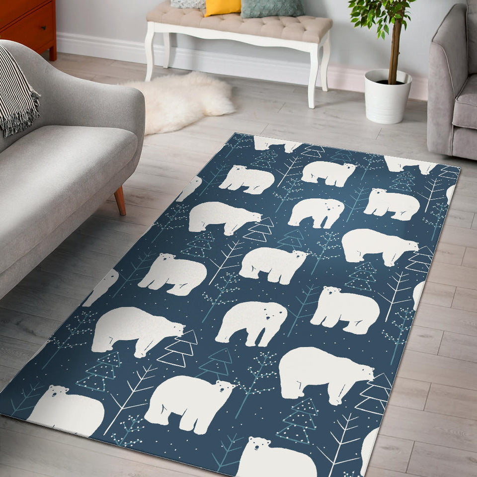 Polar Bear Mother Her Child Pattern Area Rug