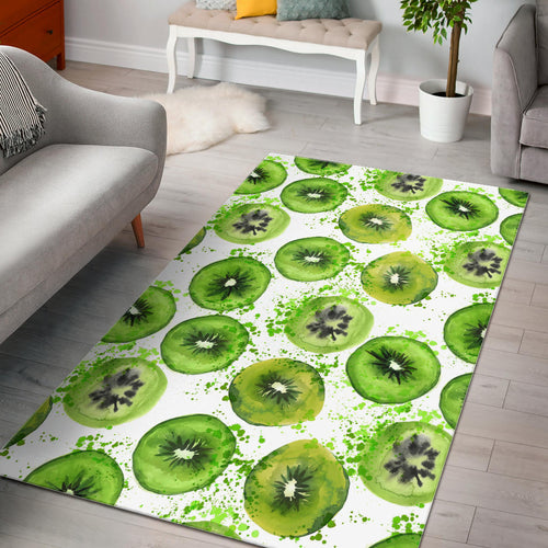 Watercolor Kiwi Pattern Area Rug