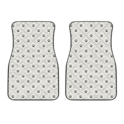 Dog Paws Pattern Print Design 03 Front Car Mats
