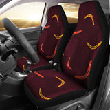 Boomerang Australian Aboriginal Ornament Circle Black Background Universal Fit Car Seat Covers