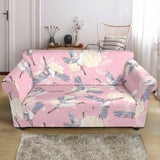 Japanese Crane Rose Pattern Loveseat Couch Slipcover