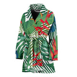 Heliconia Palm And Monstera  Leaves Pattern Women'S Bathrobe