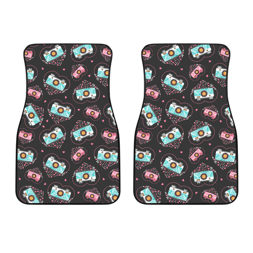 Camera Pattern Print Design 04 Front Car Mats