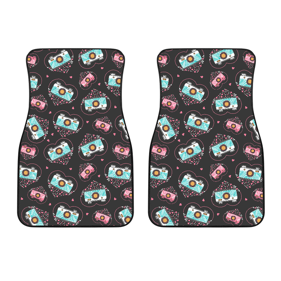 Camera Pattern Print Design 04 Front Car Mats