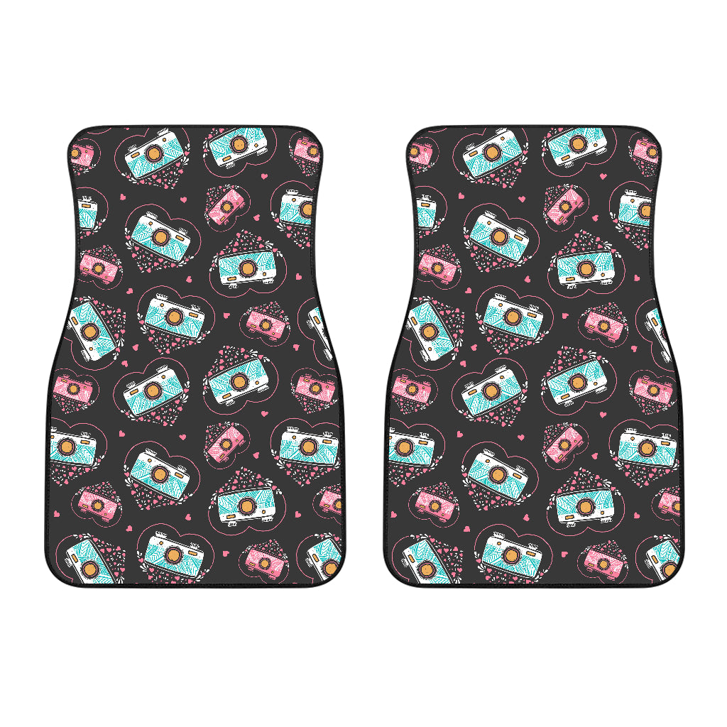 Camera Pattern Print Design 04 Front Car Mats