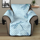 Dragonfly pattern blue background Recliner Cover Protector