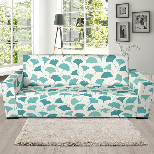 Green Ginkgo Leaves Pattern Sofa Slipcover