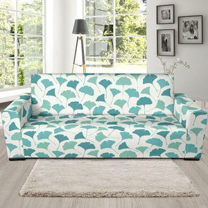 Green Ginkgo Leaves Pattern Sofa Slipcover