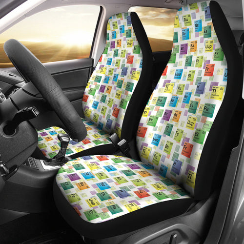 Chemistry Periodic Table Pattern Print Design 05 Universal Fit Car Seat Covers