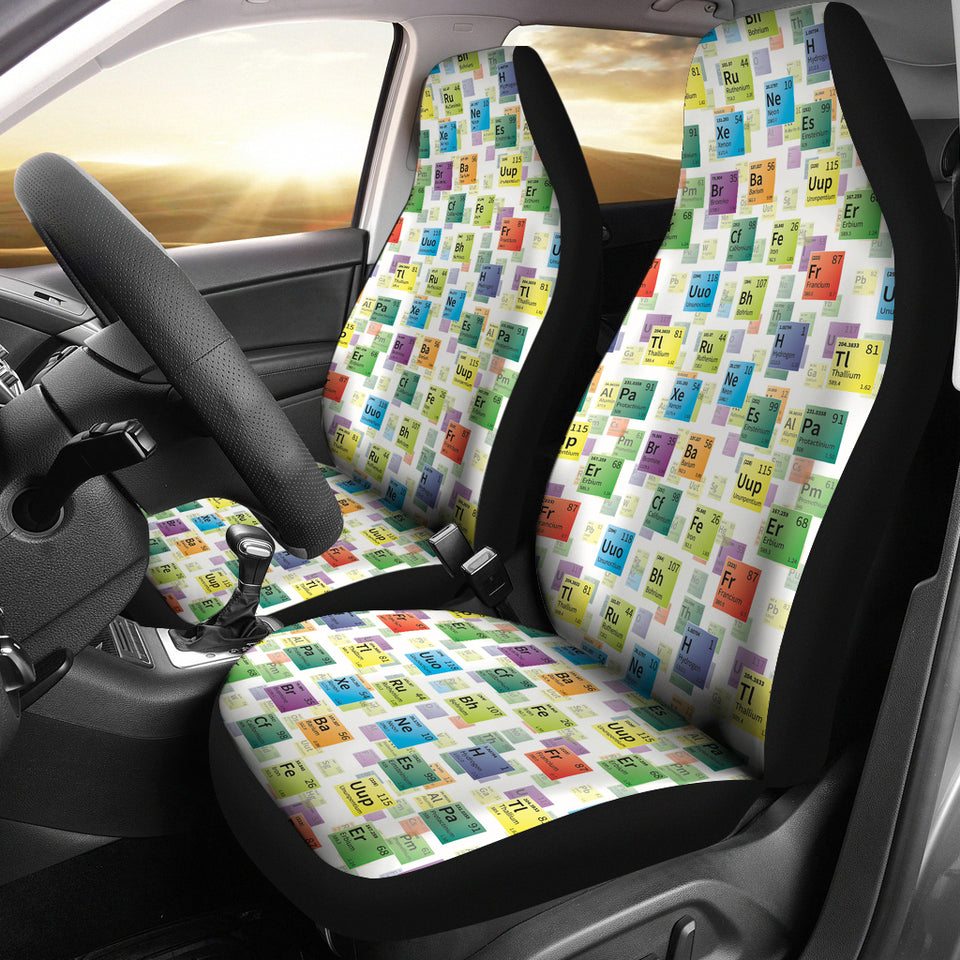 Chemistry Periodic Table Pattern Print Design 05 Universal Fit Car Seat Covers