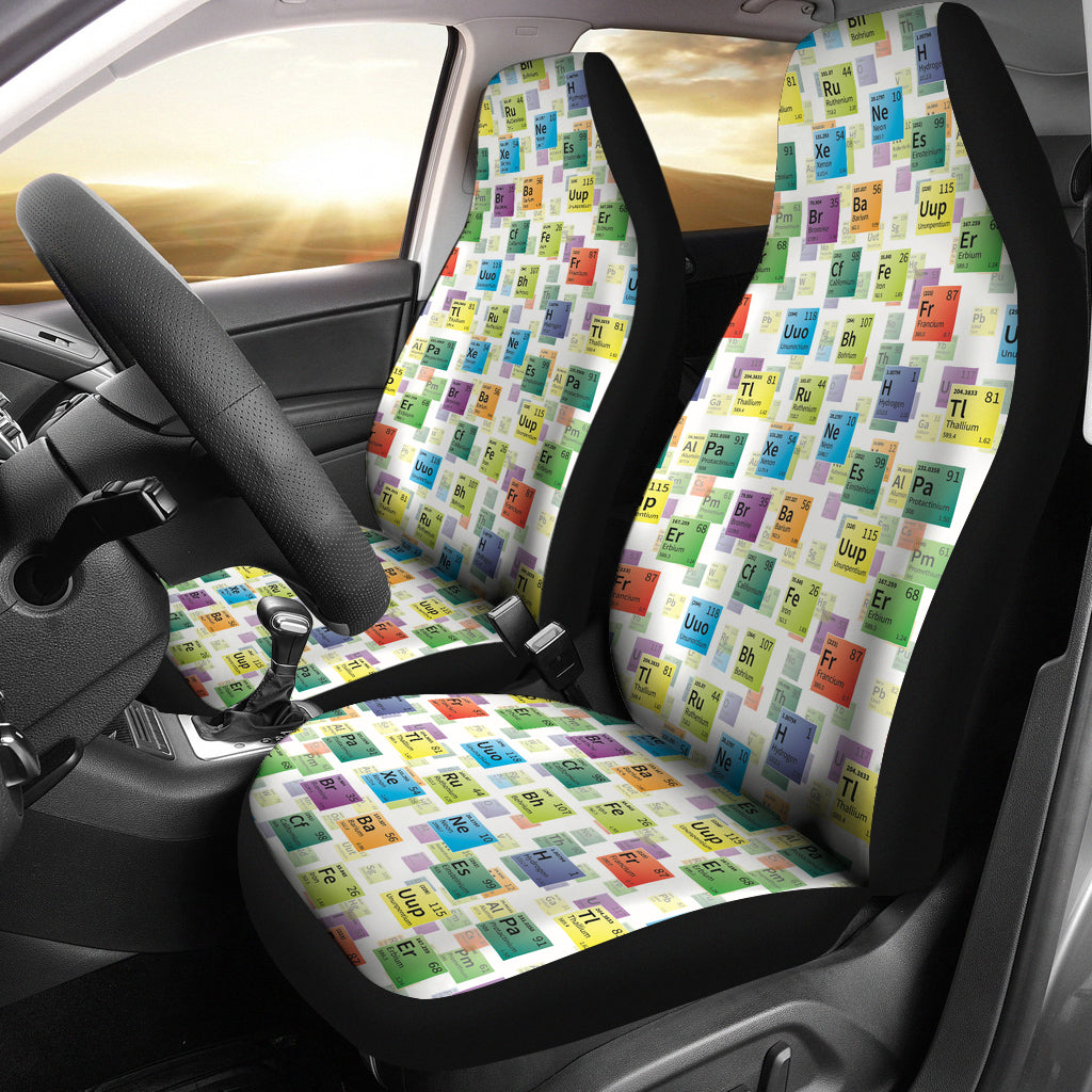 Chemistry Periodic Table Pattern Print Design 05 Universal Fit Car Seat Covers