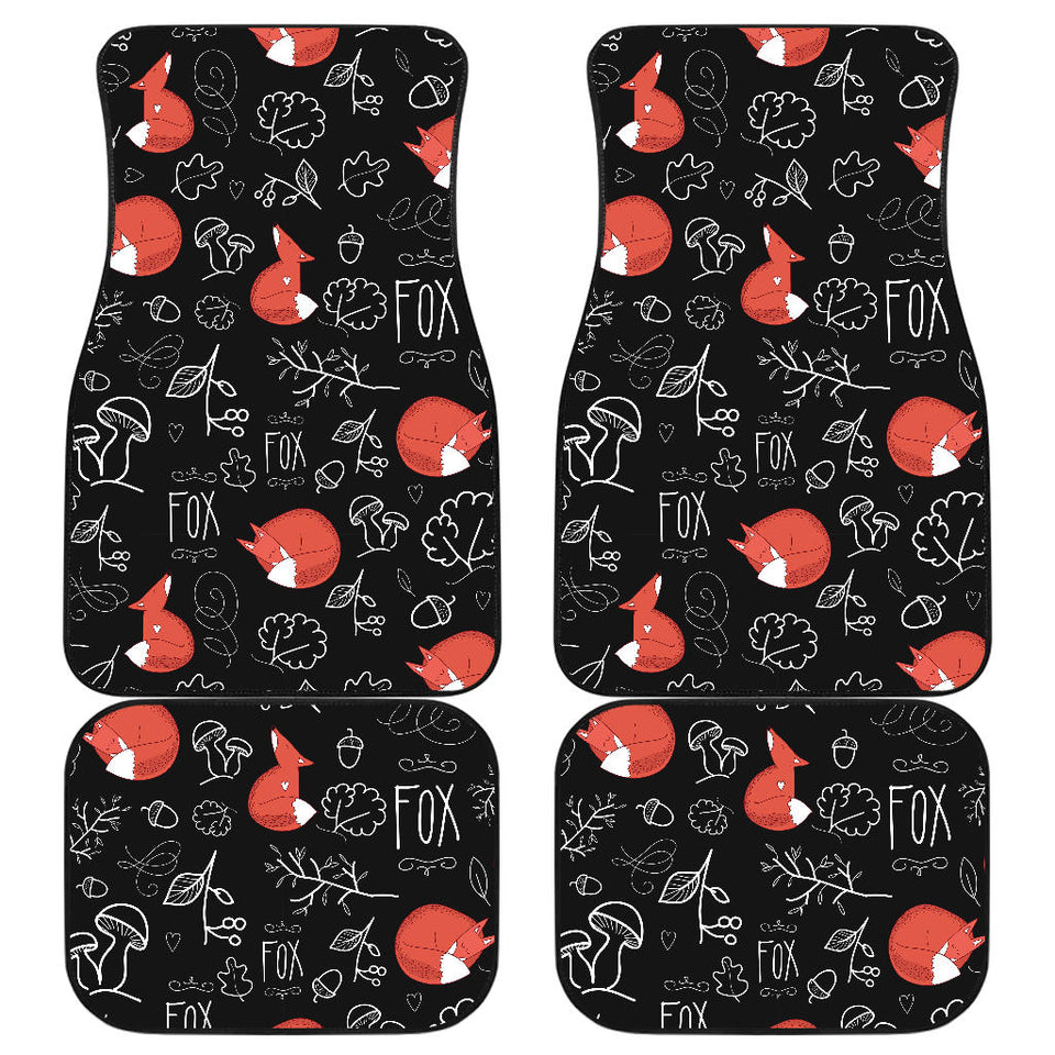 Fox Sleeping Fox Pattern Front And Back Car Mats