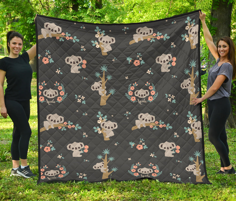 Cute Koala Pattern Premium Quilt
