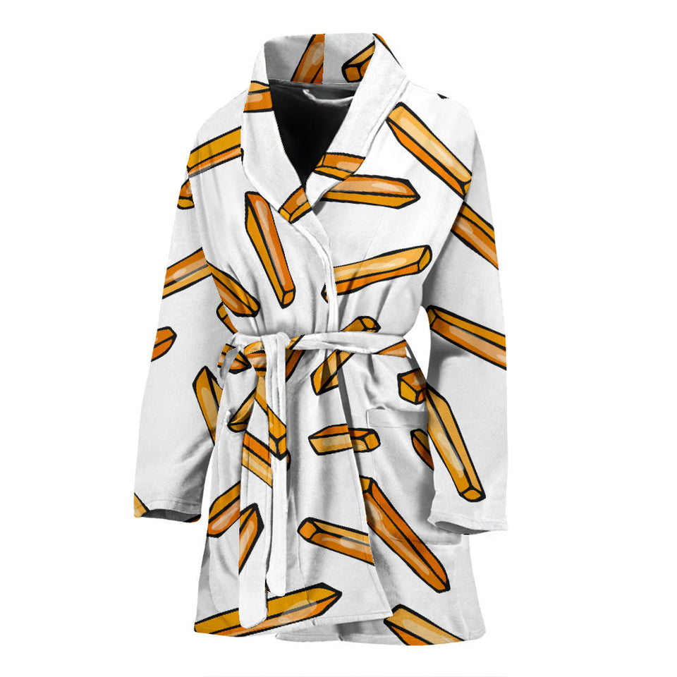 French Fries Potato Pattern Women'S Bathrobe