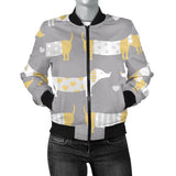 Cute Dachshund Dog Pattern Women'S Bomber Jacket