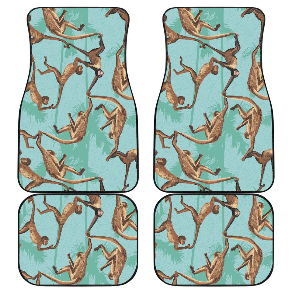 Monkey Palm Tree Background Front And Back Car Mats
