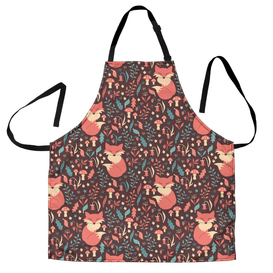 Fox Leaves Mushroom Pattern Adjustable Apron