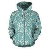 Classic Hand Drawn Grape Pattern Zip Up Hoodie