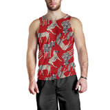 Zebra abstract red background Men Tank Top