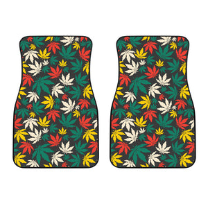 Canabis Marijuana Weed Pattern Print Design 02 Front Car Mats