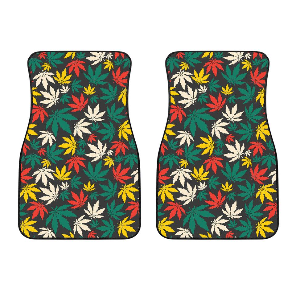 Canabis Marijuana Weed Pattern Print Design 02 Front Car Mats
