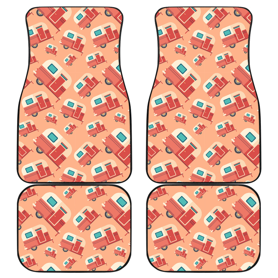Camper Van Pattern Print Design 03 Front and Back Car Mats