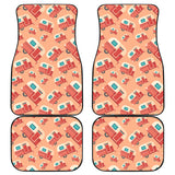 Camper Van Pattern Print Design 03 Front and Back Car Mats