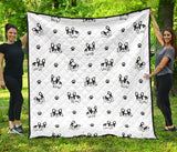 Cute French Bulldog Paw Pattern Premium Quilt