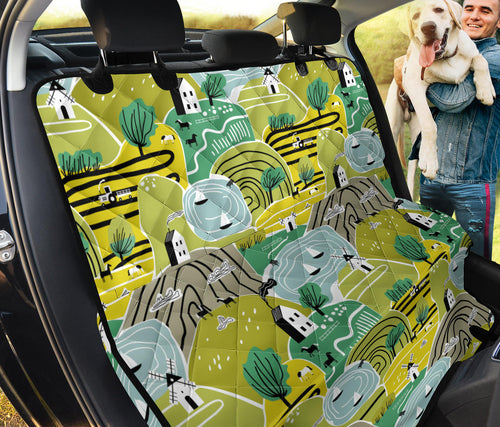 Hand Drawn Windmill Pattern Dog Car Seat Covers