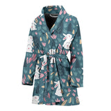 Cute Rabbit Pattern Women'S Bathrobe