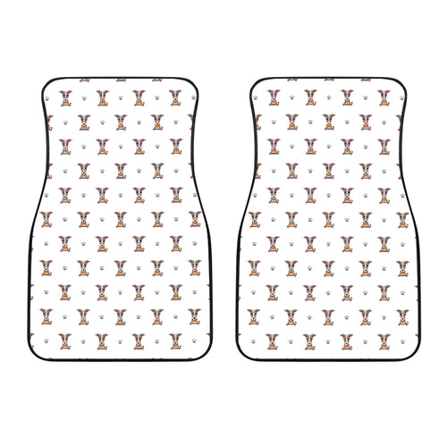 Greyhound Pattern Print Design 05 Front Car Mats