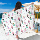 Cute Mermaid Dolphin Fish Starfish Pattern Sarong