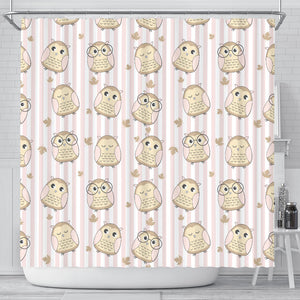 Cute Owl Leaf Shower Curtain Fulfilled In US
