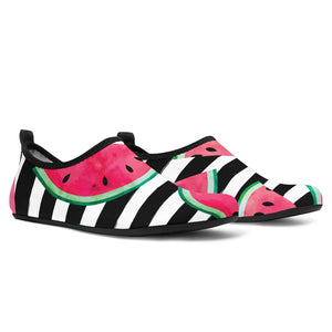 Watercolor Paint Textured Watermelon Pieces Aqua Shoes