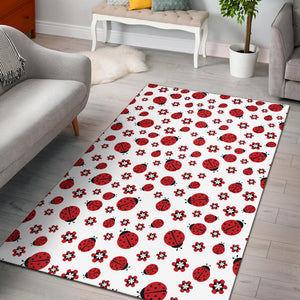 Ladybug Pattern Print Design 04 Area Rug