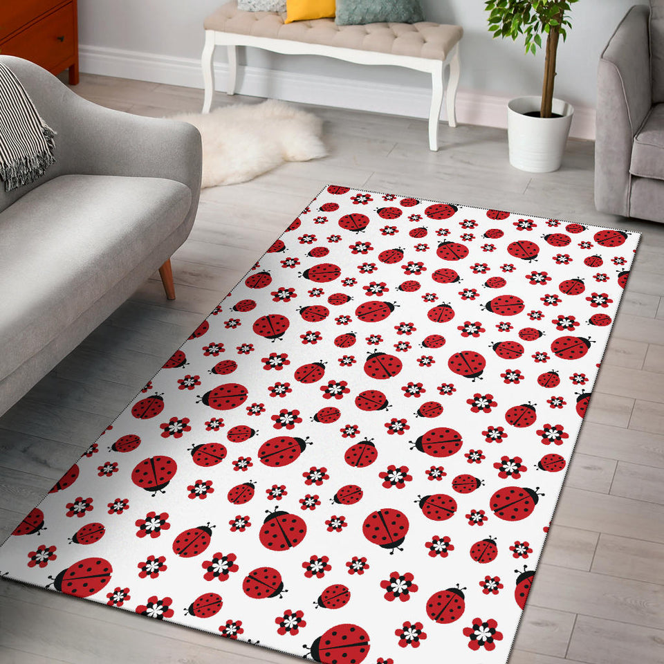 Ladybug Pattern Print Design 04 Area Rug