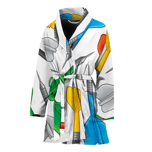 Darts Pattern Print Design 03 Women's Bathrobe