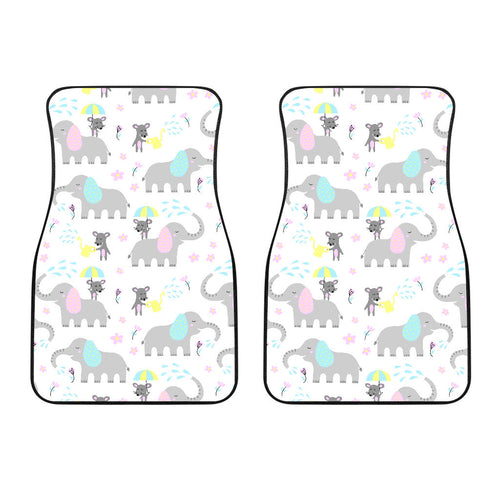 Cute Elephant Mouse Pattern Front Car Mats