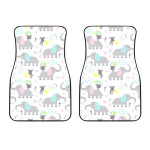 Cute Elephant Mouse Pattern Front Car Mats