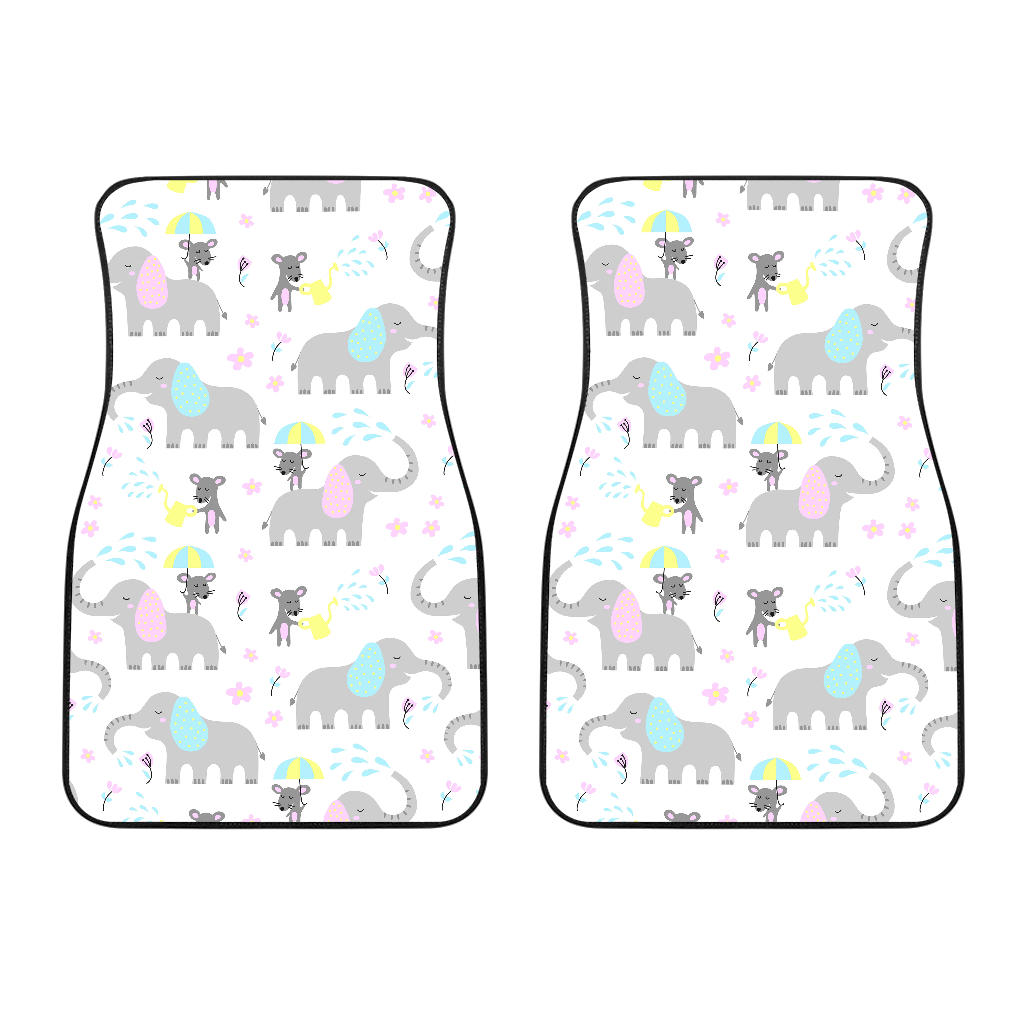 Cute Elephant Mouse Pattern Front Car Mats