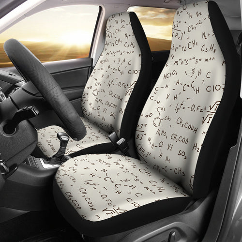 Chemistry Periodic Table Pattern Print Design 04 Universal Fit Car Seat Covers