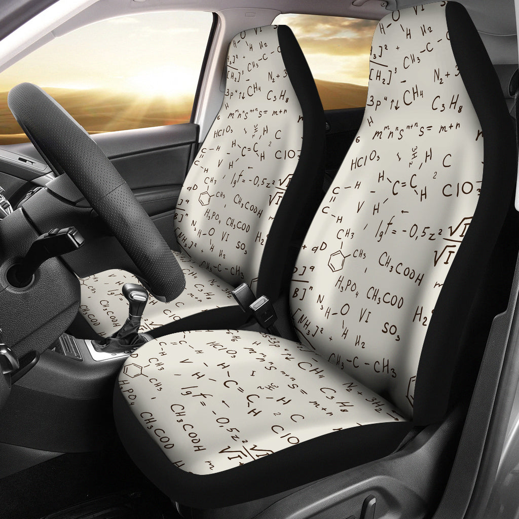 Chemistry Periodic Table Pattern Print Design 04 Universal Fit Car Seat Covers