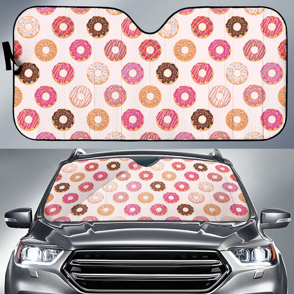 Colorful Donut Pattern Car Sun Shade