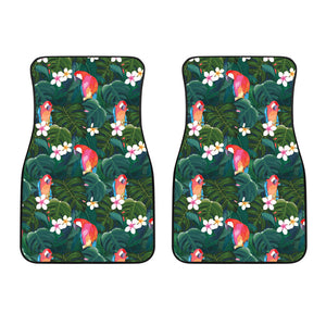 Parrot Palm Tree Leaves Flower Hibiscus Pattern Front Car Mats