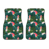 Parrot Palm Tree Leaves Flower Hibiscus Pattern Front Car Mats