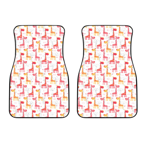 Giraffe Pattern Print Design 03 Front Car Mats