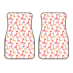 Giraffe Pattern Print Design 03 Front Car Mats